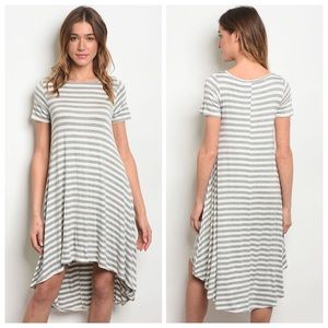3-PACK Gray & Ivory Striped Dress